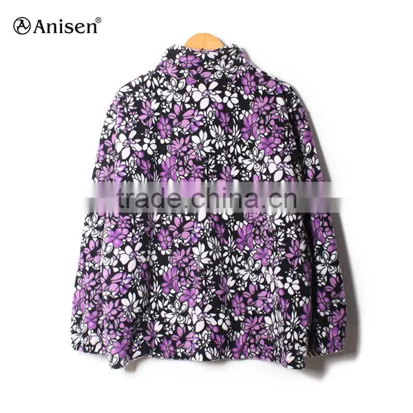 High Quality 100% Polyester Printing Ladies Fleece Sport Jacket photo-2