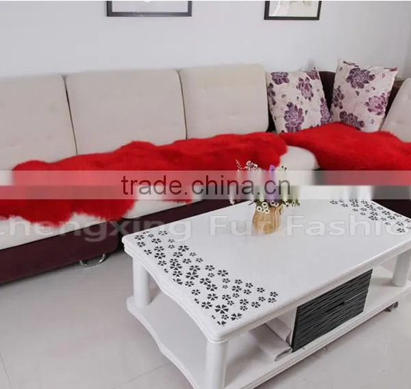 CX-D-112 Real Lamb Sheepskin Fur Wool Throw Blanket Fur Rug photo-5