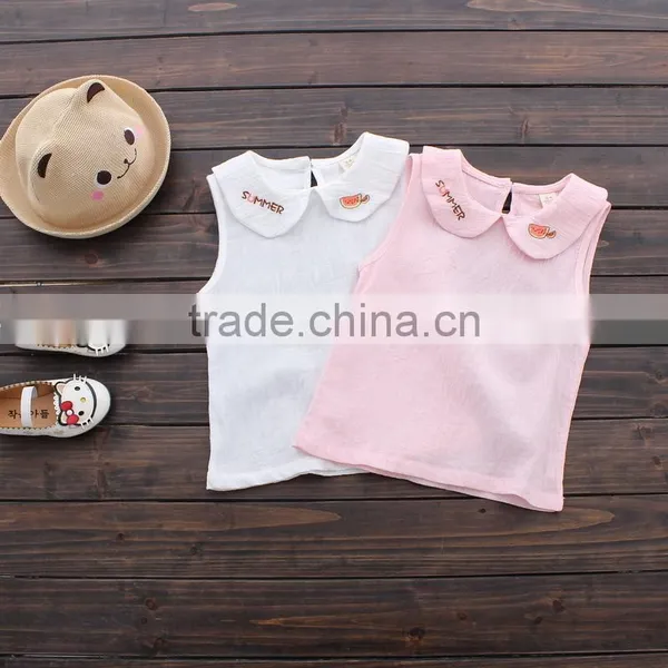 Wholesale Summer Cotton Printing Girls Shirt Dress Sleeveless photo-4