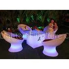 Plastic Modern Bar Chairs Coffee Shop Table and Chairs With RGB Light