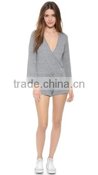 Open Knot Back Sexy Short Rompers Jumpsuits for Women photo-2