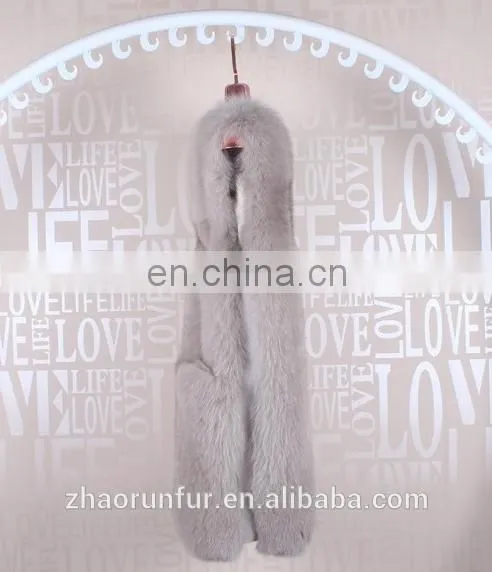 Wholesale China Fox Fur Vest / Silver Real Fox Fur Outwear for Girls photo-3
