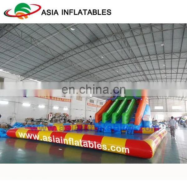 Commercial Big Inflatable Ocotpus Water Park Slide With Pool Used On Land photo-2
