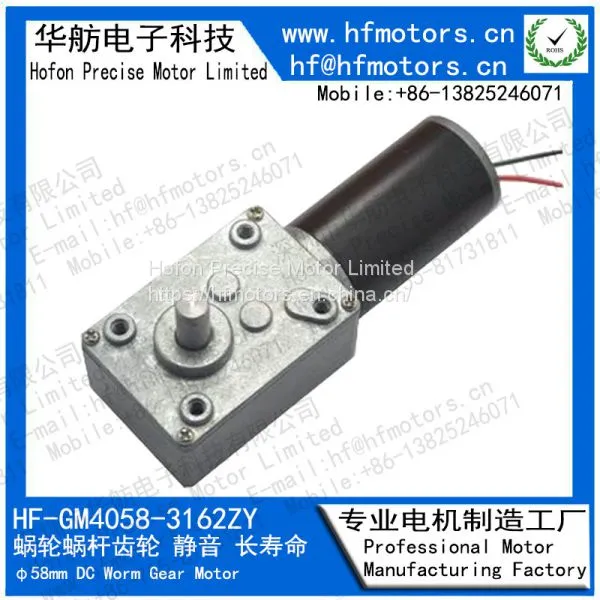Automobile Clutch DC Worm Gear Motor With 4cm Diamension 12V 24V GM4058-3162ZY