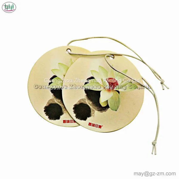 Round Double-sided Printing Flower Scented Car Air Freshener OEM Air Freshener Hanging for Many Places photo-3