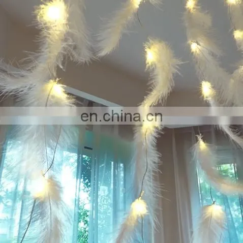 Solar Led Safety Holiday Curtain Feather String Lighting Remote Control Home Christmas Indoor Outdoor Decoration Fairy Light photo-4