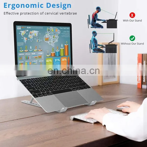 Aluminium Alloy Laptop Stand Portable Phone Holder Foldable Bracket Notebook Stands for 7 to 17 Inch Laptop Tablet photo-2