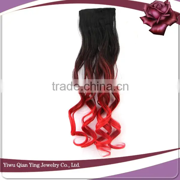 Cheap New Fashion Synthetic Tight Curly Ombre Hair Extension photo-3