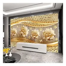 3D 5D 8D 16D Hot Flower Decoration Sofa Bedroom Wall Mural, Designs 3d Wallpaper Murals Drop Ship photo-3