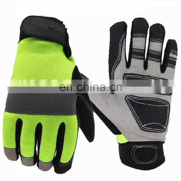 Breathable Touchscreen Mens Synthetic Leather Work Gloves Gardening Gloves With Anti Slip Padded Palm photo-3