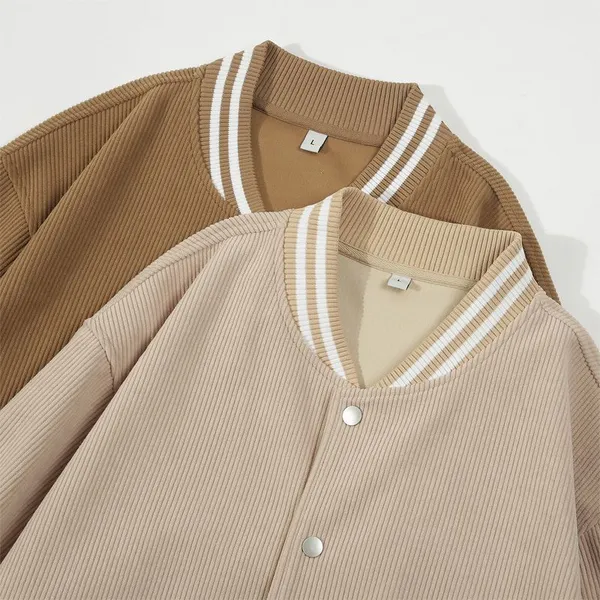 Corduroy Fashion Color Casual Sports Windproof Men's Long Sleeves Loose Jacket photo-5