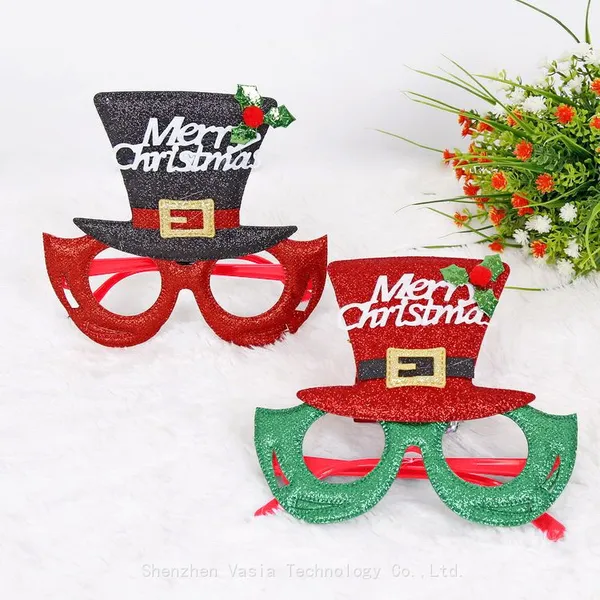 Santa Snowman Antler Christmas Glasses Frames for Adult Kids Holiday Party Decorations photo-5