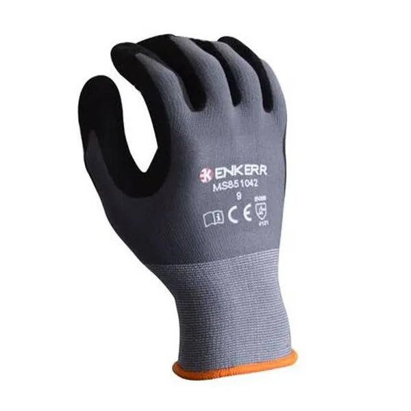 Enkerr Ms851042 Black Nitrile Ultra-fine Foamed Coated Oil-resistant Gloves, Nitrile Coated Gloves photo-3
