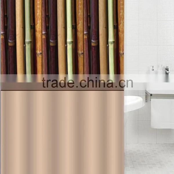 Red and Gray Blocks Printed 100% Polyester Shower Curtain for Hotel, Family, Waterproof Bath Curtain photo-4