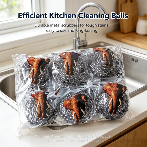 Individually Sealed Steel Scrubber Balls Sanitary Portable Outdoor Camping Cleaner photo-4