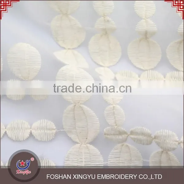 2016 Newest Design Cream-coloured Voile Cotton Embroidery Bridal Fabric for Garment Wholesale Oversea photo-4