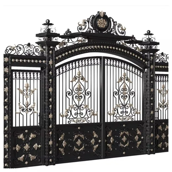 Luxury Wrought Iron Gate Steel Metal Aluminum Main Driveway Gate China For Sale