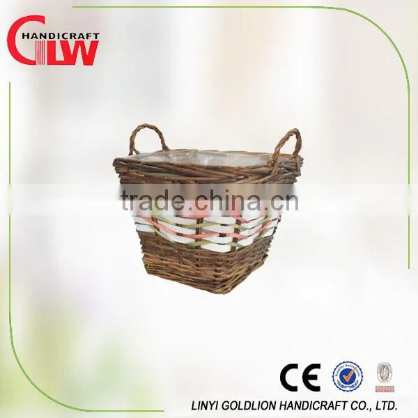 Garden Basket With Handle, Brown Home Garden, Garden Decor