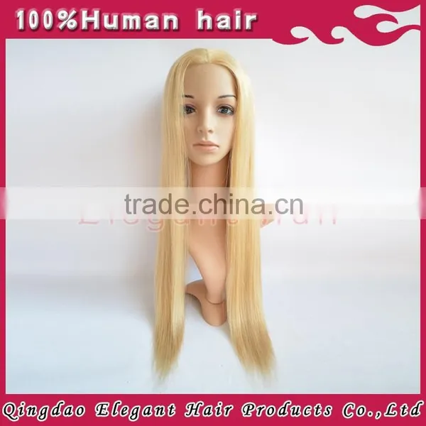 2015 Qingdao New Products High Quality Russian Human Hair Full Lace Wigs Blondes photo-4