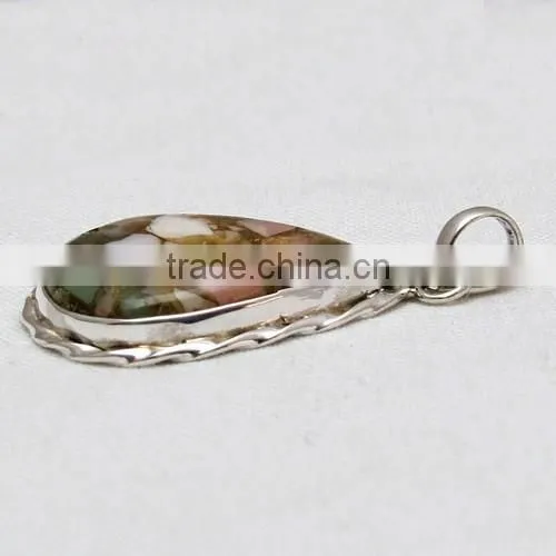 Design Bezel Setting Fuchsite Pendant, Gemstone Silver Jewellery, Silver Jewellery India photo-4