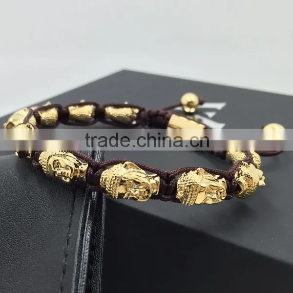 2016 Hot Fashion Unique 6mm Hematite Beads Wholesale Gold Buddha Bracelets Jewelry photo-4