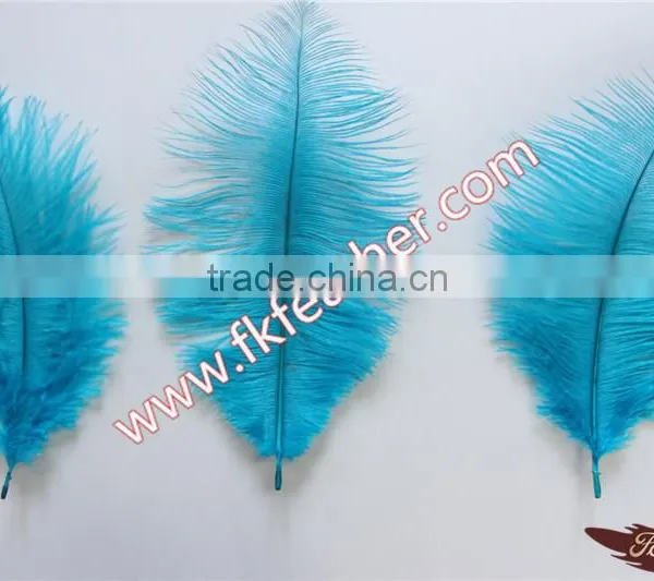 Natural Craft Ostrich Feather Fabric And Blue Decoration Ostrich Feather Coat photo-2