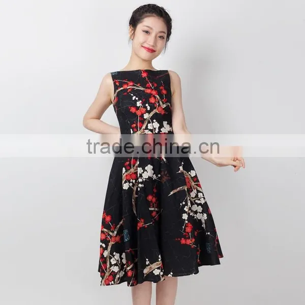 Women's Cotton Short Frock Designs Rockabilly Swing Prom Vintage Dress 50s photo-5