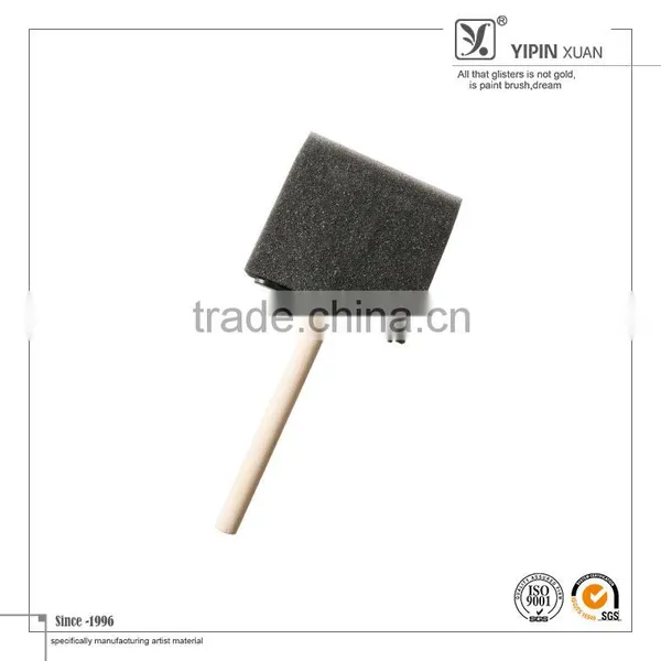 3 Pcs/set Wood Handle Black Foam Paint Brush For Kids