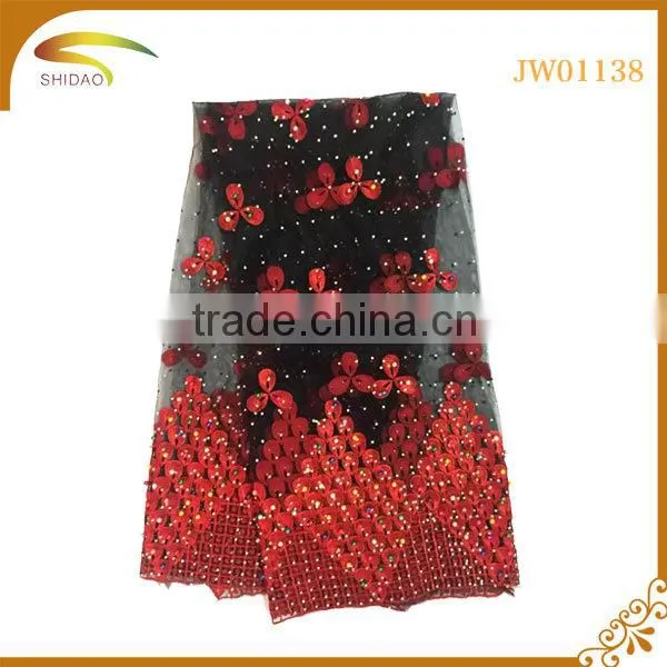 Wholesale Multi Colors Latest African Italian Decorative Embroidery 3D Patterned Silk Fabric Market in Swiss photo-2