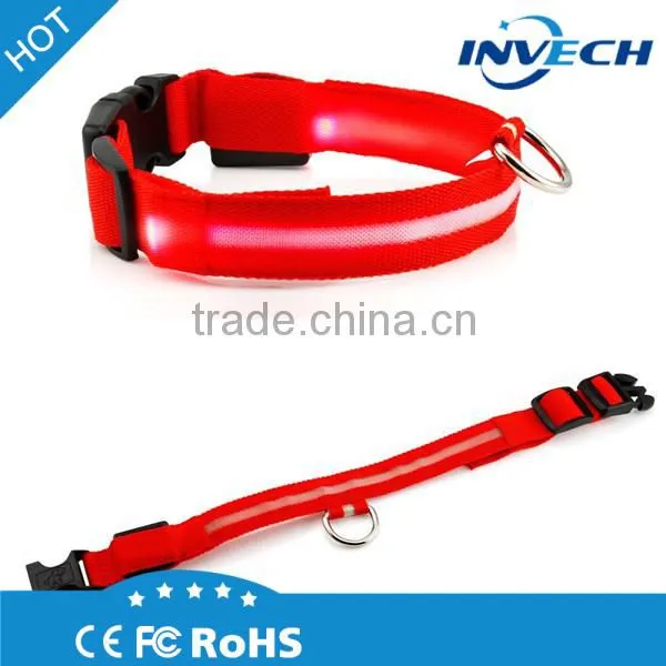 Nylon Webbing Dog Leash Led Wholesale Pet Collar and Leash