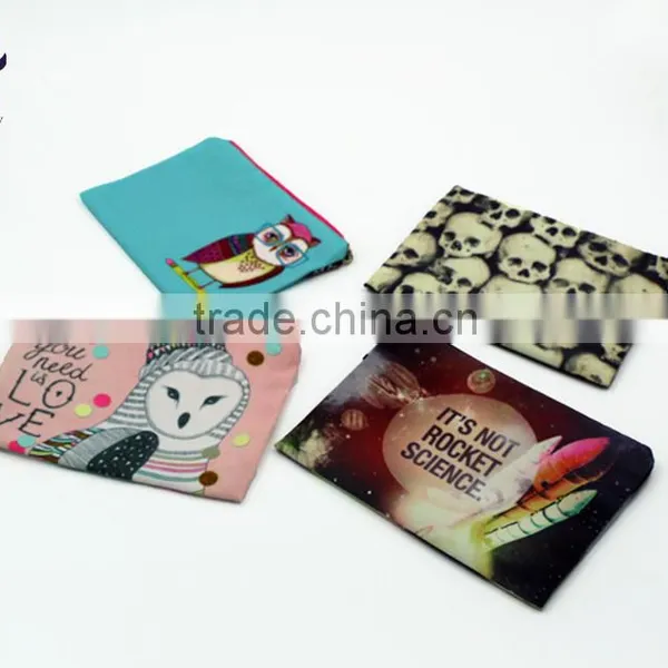 Customized Printing Polyester Canvas Cosmetic Bags Zipper Closure Makeup Bags photo-2