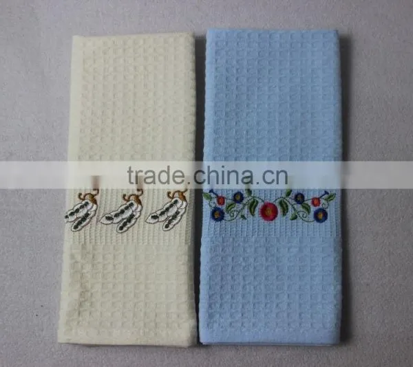 Custom Solid Colorful Waffle Tea Towels 100% Cotton 2016 With Embroidery photo-6