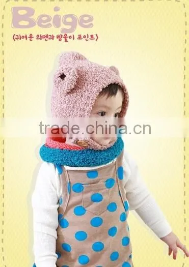 Bear Plush Children's Hat ,Head Warmer,Bear Hat,Ball Set, Hat Ear Pattern ,Pattern photo-5