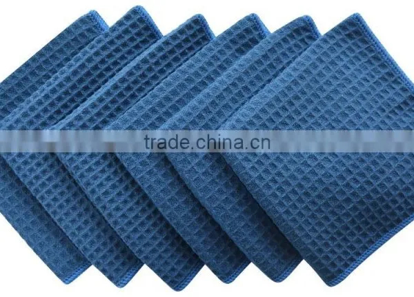Sinland Microfiber Waffle Weave Kitchen Towels Dish Cloth 16inch X 24inch Navy Blue photo-6