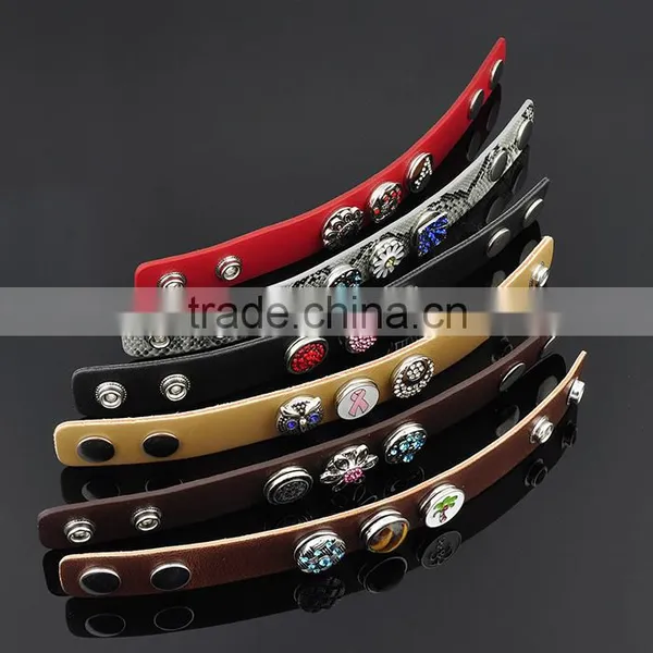 Wholesale Leather Wrap Bracelet With Snap Button Jewelry Fit For Button photo-4