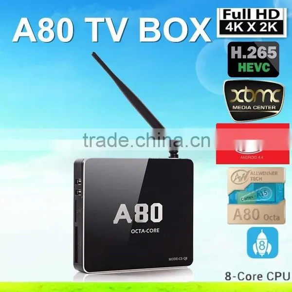 New 4GB RAM 32GB ROM CSQ8 android 4.4 Allwinner A80 A15/A7 android octa core tv box