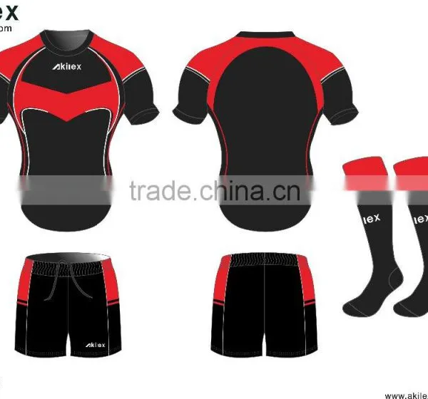 Custom 100% Polyester Sublimation Best Quality Rugby Jersey photo-3