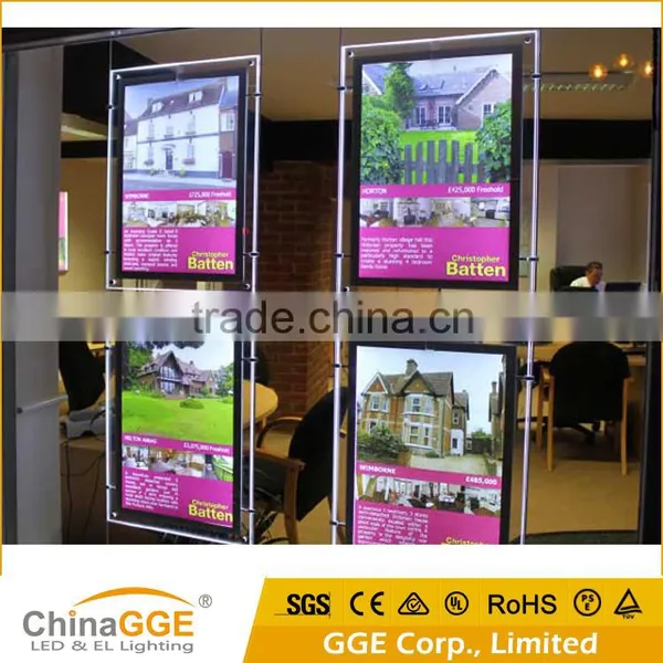 Real Estate Agency Advertising LED Sign Double Sided Window Hanging Crystal Real Estate Light Sign photo-6