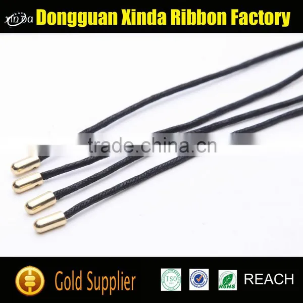 New Product Black Waxed Shoelaces, Metal Tips Waxed Shoelaces photo-2