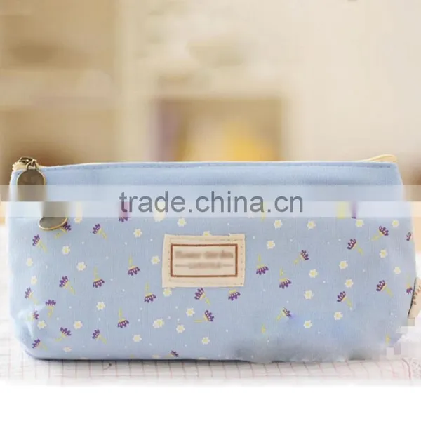 Double Zipper Canvas Cosmetic Pencil Case and Coin Pouch photo-4
