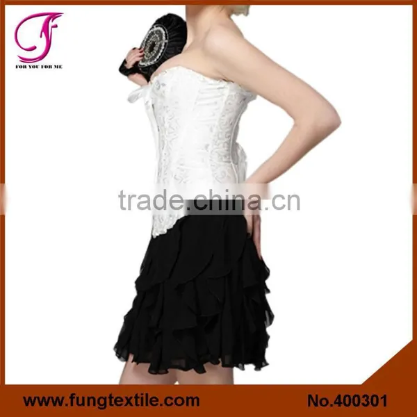400302 Factory Directly Good Quality Satin Plus Size Sexy Corsets Bustiers Tops photo-4
