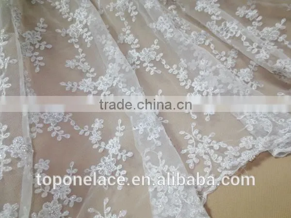 High Quality Lace Evening Dress Bridal Lace Fabrics Wholesale Fashion African French Net Lace Fabric photo-4