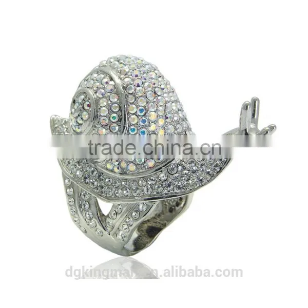 Creative Jewelry Design Kingman Snail Crystal Finger Rings photo-5
