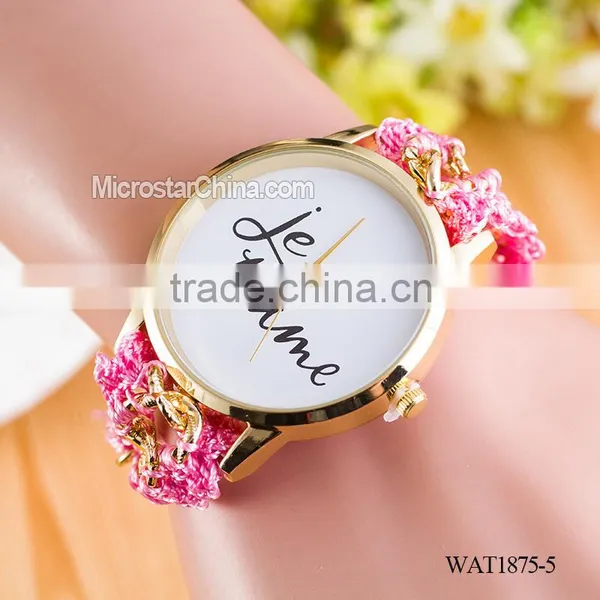 New Classic Geneva Ethnic Braided Analog Quartz Chain Jetaime Stainless Steel Watch photo-5