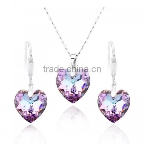 Ocean Of Heart 925 Silver Austria Crystal Jewelry Set photo-2