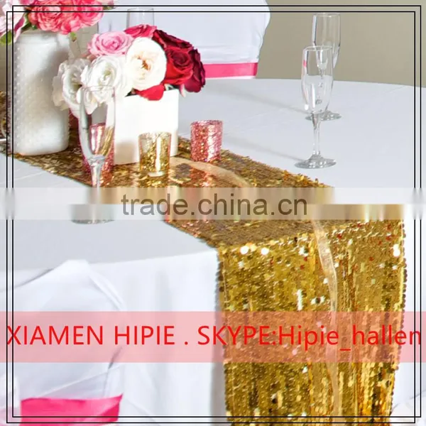 Elegant Wedding Decoration Gold Sequin Table Runners photo-4