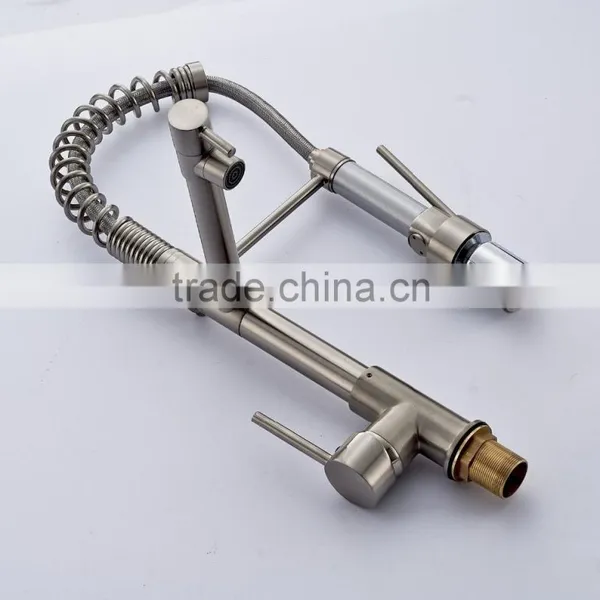 LED Brushed Nickel Commercial Style Pre Rinse Kitchen Faucet With Pot Filler 8602-2-BN photo-6