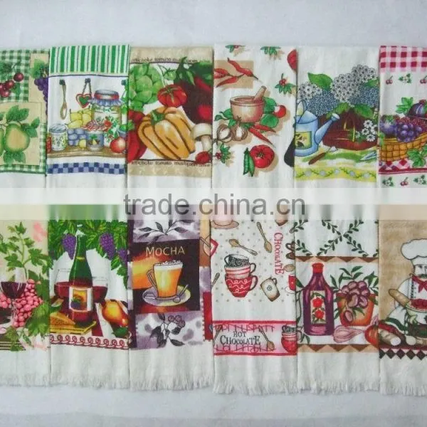 Silk Screen Pigment Custom Kitchen Towel Cotton Tea Towel Softtextile Home Textiles photo-2
