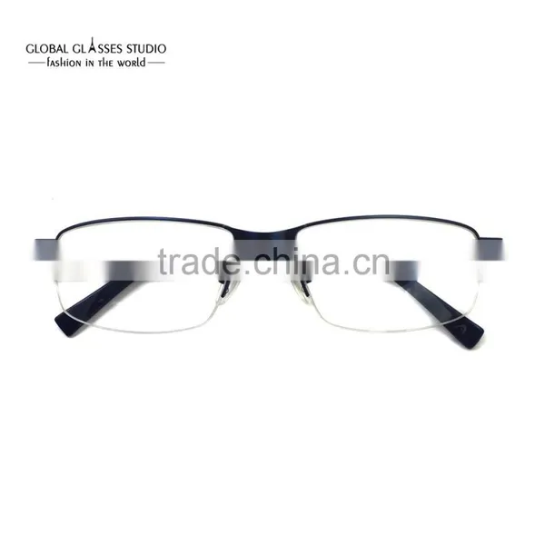 Great Classic Design Half Frame Fashion Navy Blue Men Metal Cool Eyewear Optical Frames Eyeglasses Specially for Big Face HD639 photo-2