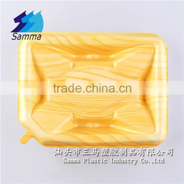 KW-0013C Disposable Mini Sushi Containers, Wooden Base Containers With Clear Lid photo-5